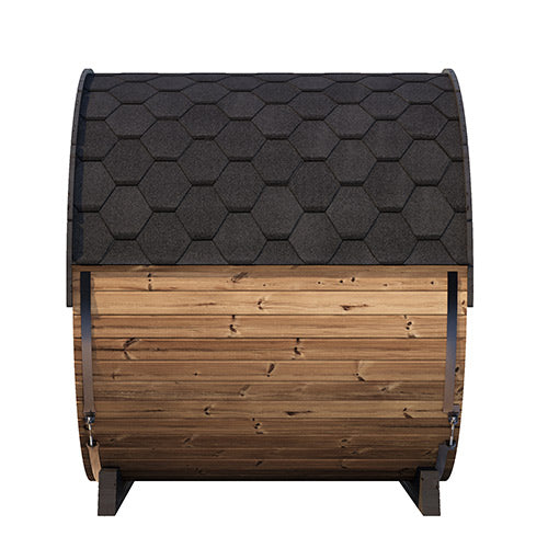 SaunaLife EE8G Outdoor Barrel Sauna with Glass Front