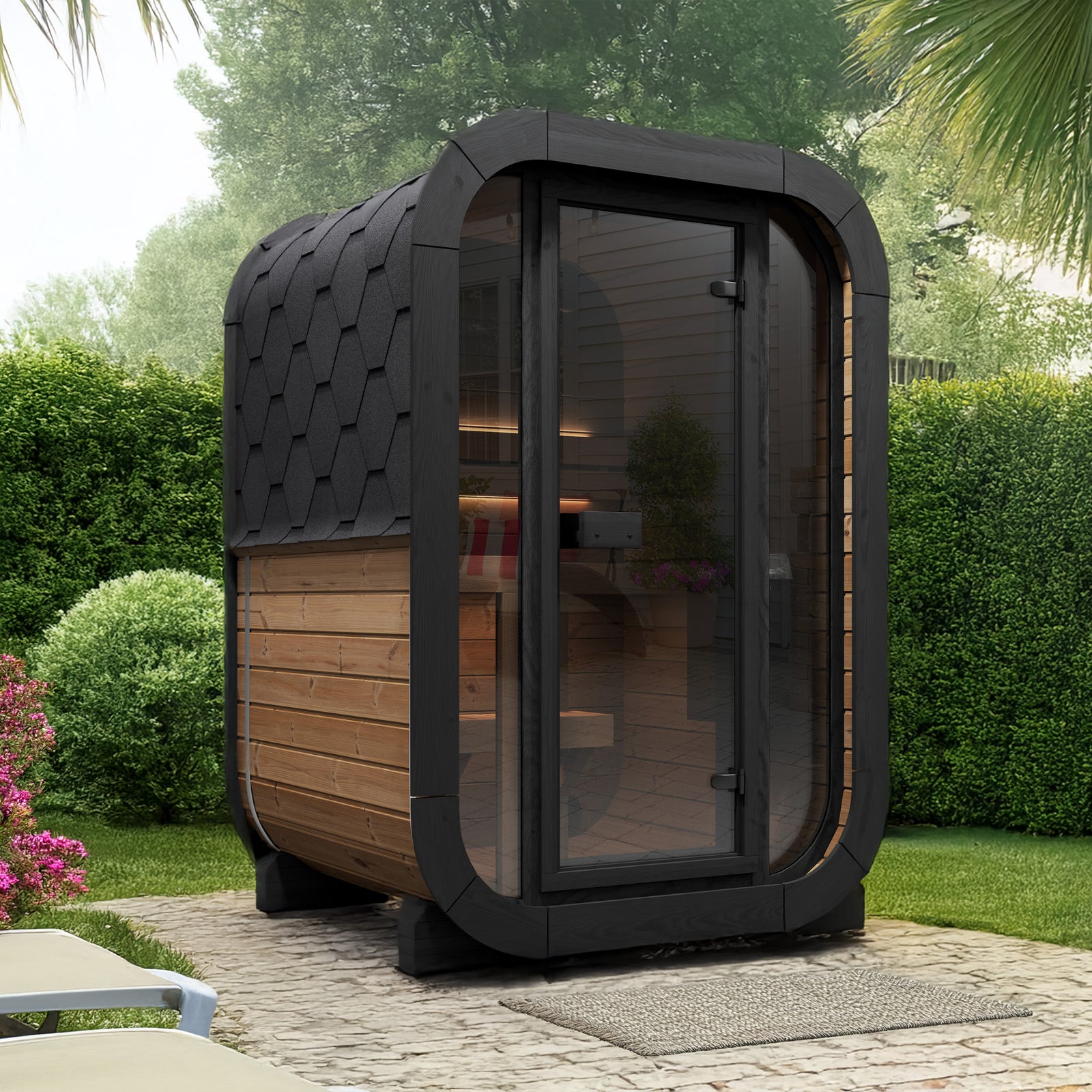 SaunaLife CL3G 2-Person Outdoor Cube Sauna Kit
