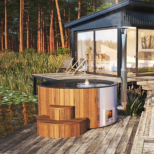SaunaLife Model S4N Wood Burning Hot Tub Natural Soak Series 6 Person
