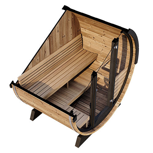SaunaLife EE6G Outdoor Barrel Sauna with Glass Front