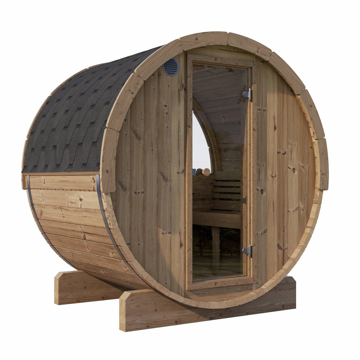 SaunaLife E6W Outdoor Barrel Sauna with Window