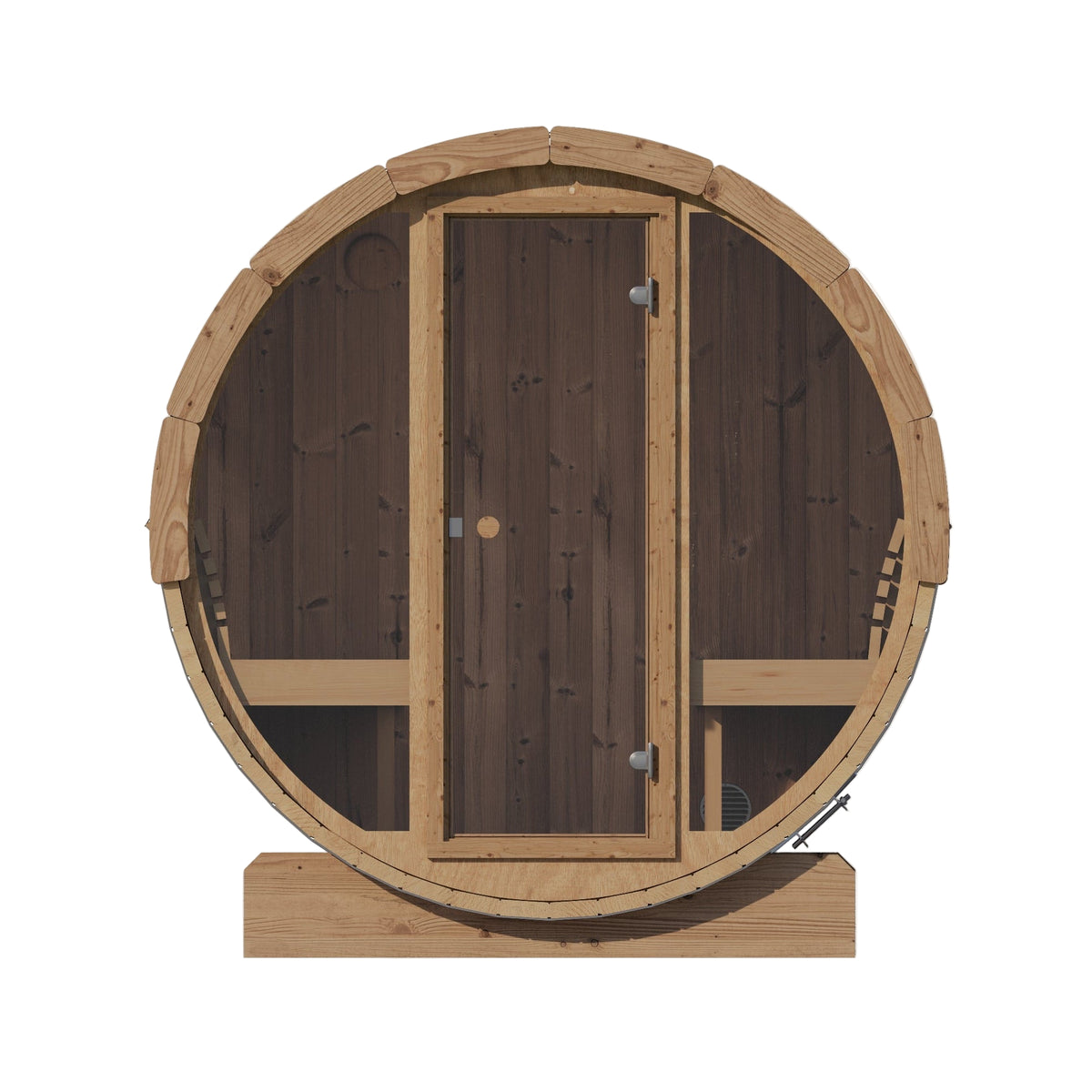 SaunaLife E7G Outdoor Barrel Sauna with Glass Front