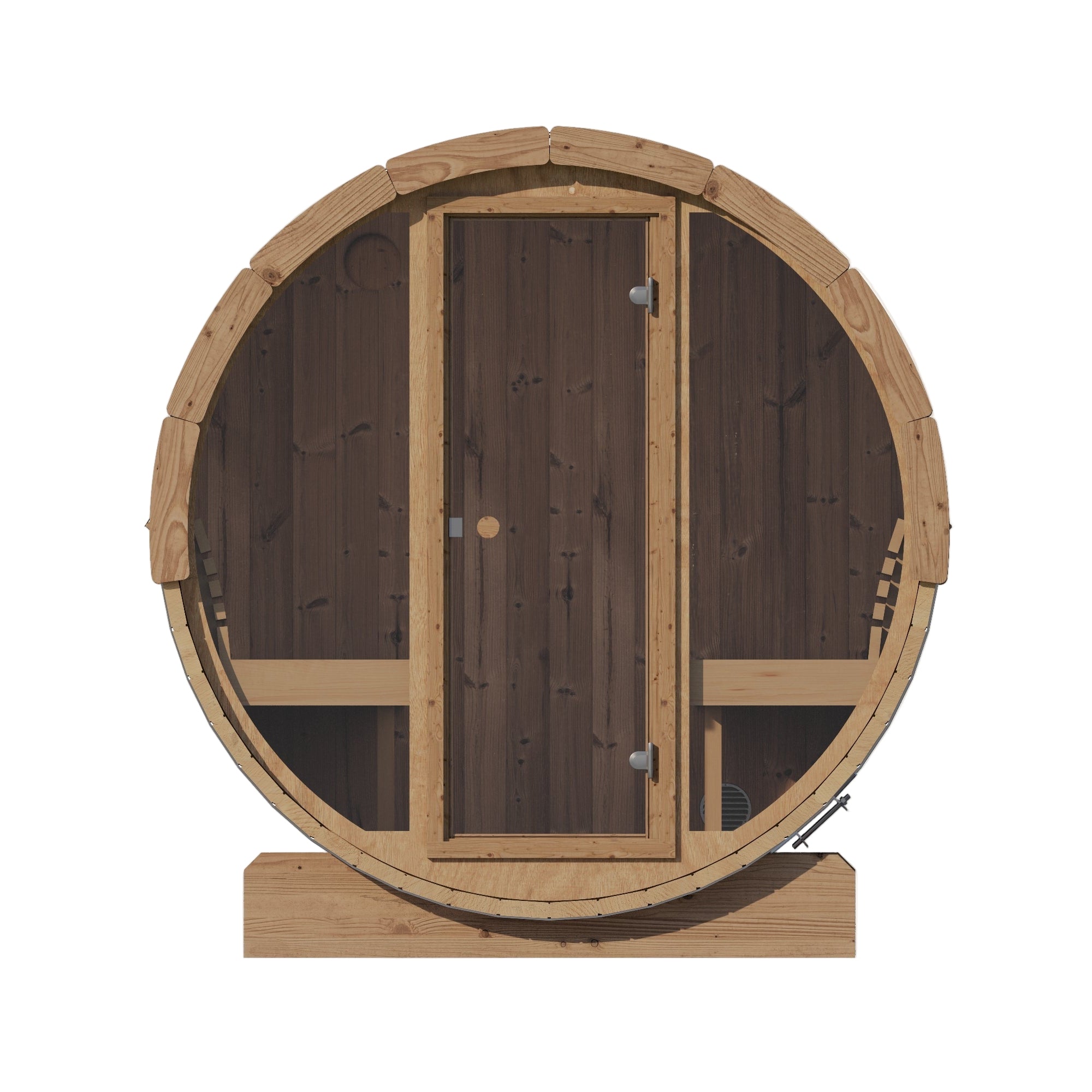 SaunaLife E7G Outdoor Barrel Sauna with Glass Front