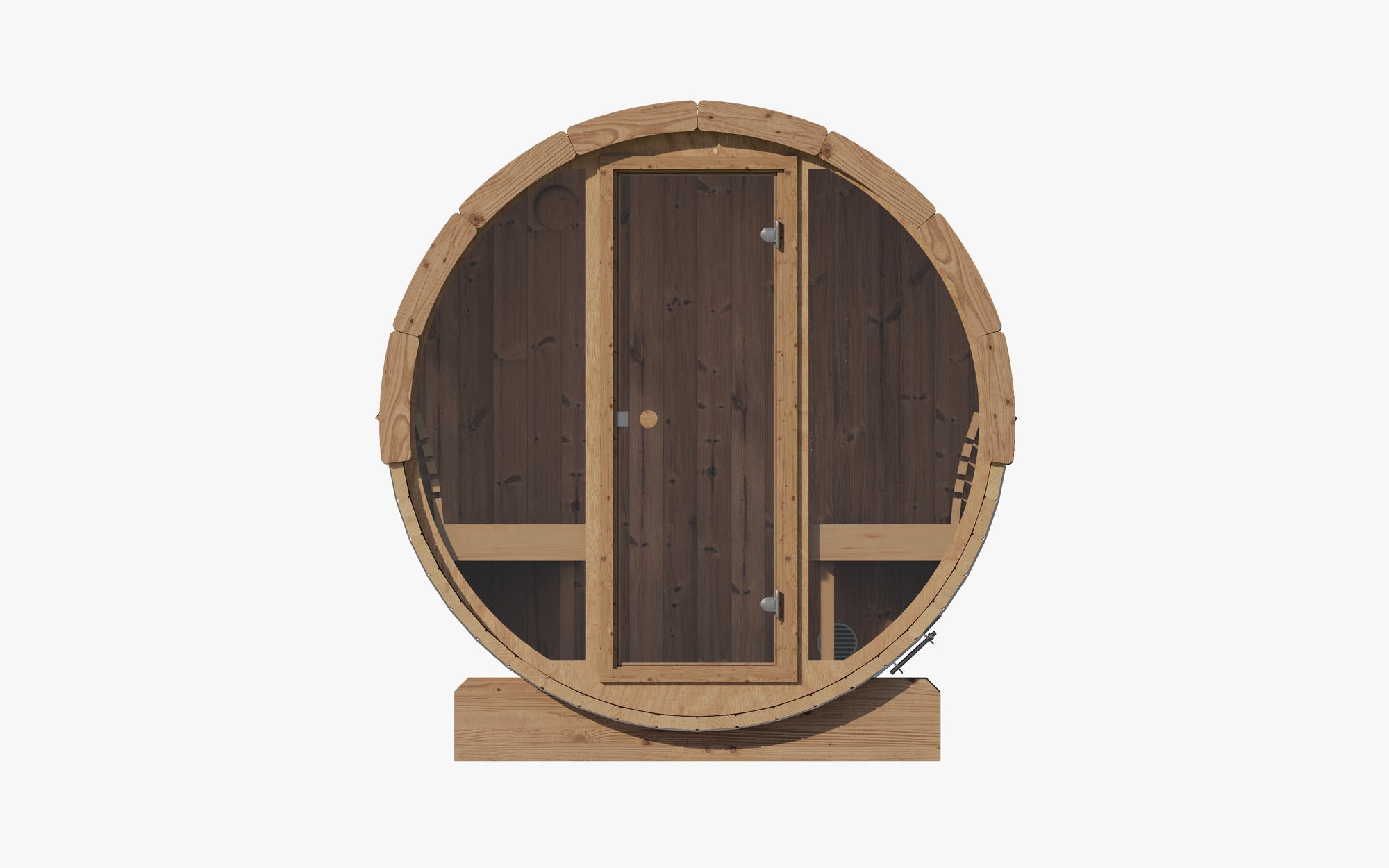 SaunaLife E8G Outdoor Barrel Sauna with Glass Front