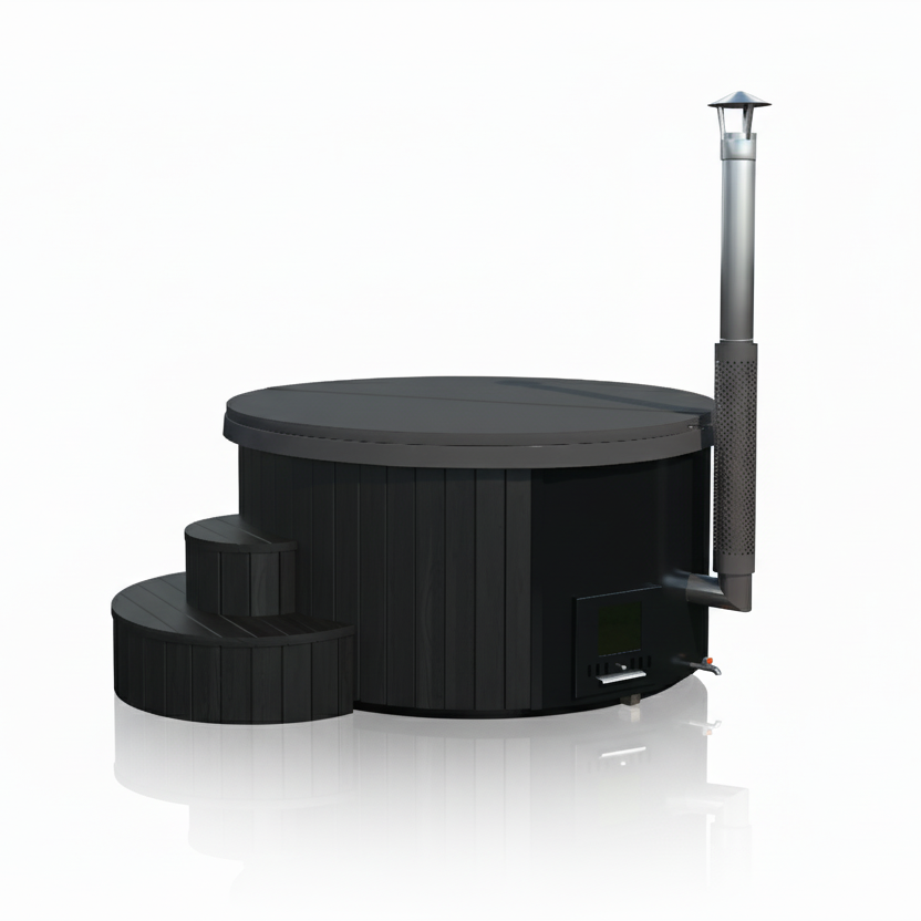 SaunaLife S4B Wood-Fired Hot Tub Black