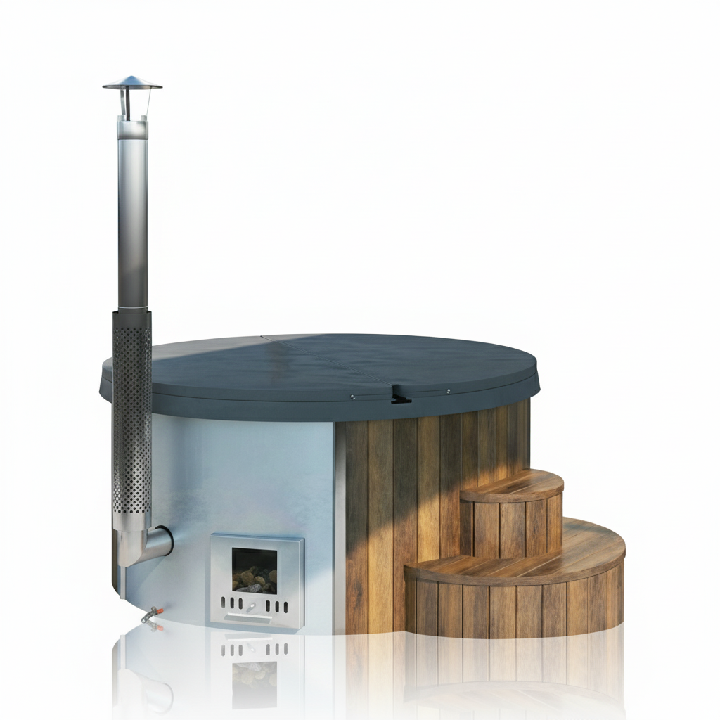 SaunaLife Model S4N Wood Burning Hot Tub Natural Soak Series 6 Person