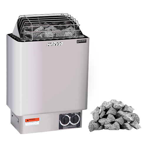 Harvia KIP45B 4.5kW Sauna Heater Package – Built-In Controls, Stainless Steel