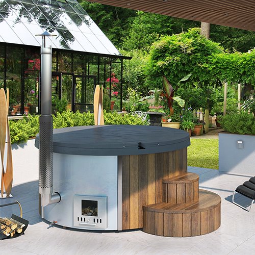 SaunaLife S4N Wood-Fired Hot Tub Natural