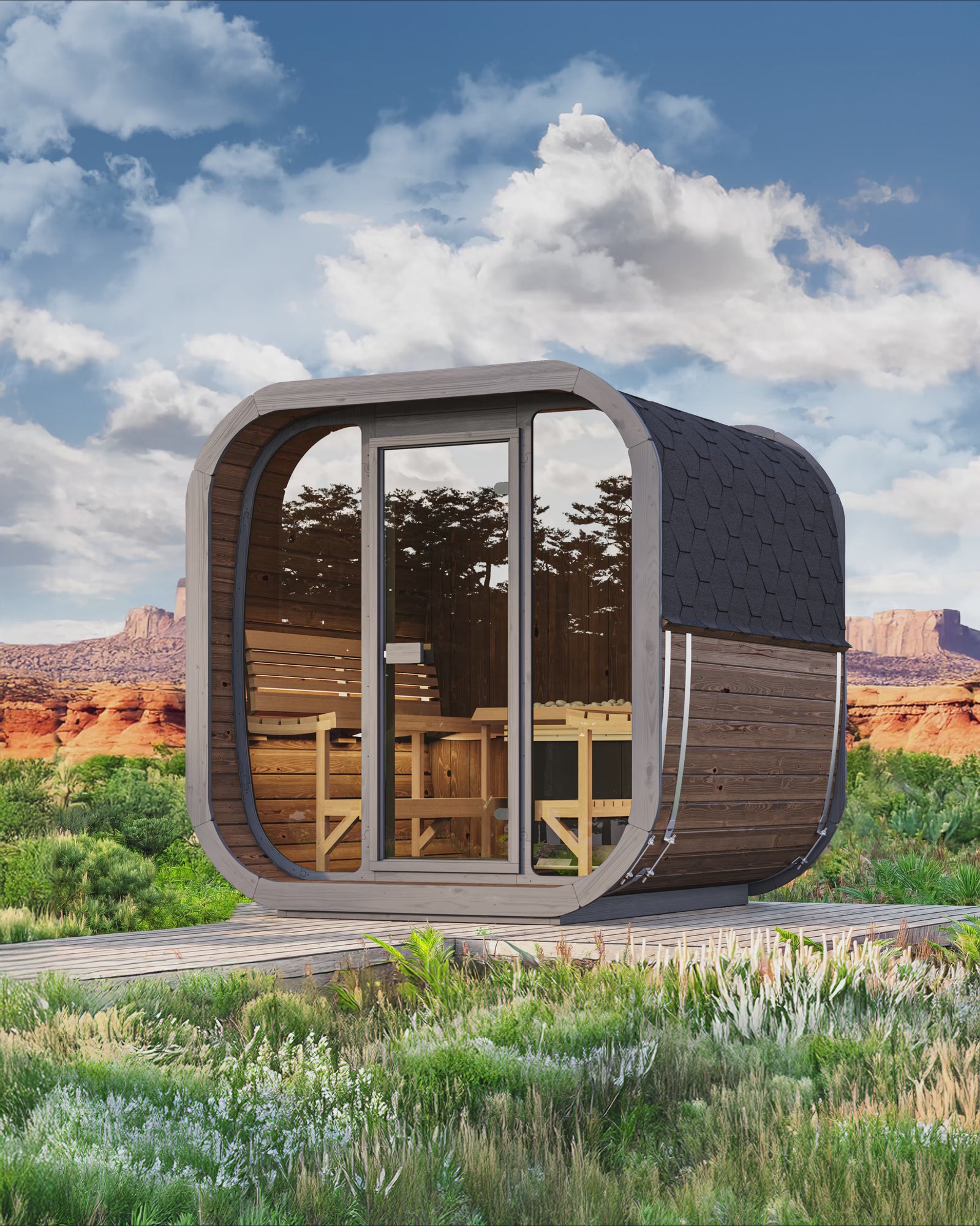 SaunaLife CL7G Outdoor Cube Sauna Kit